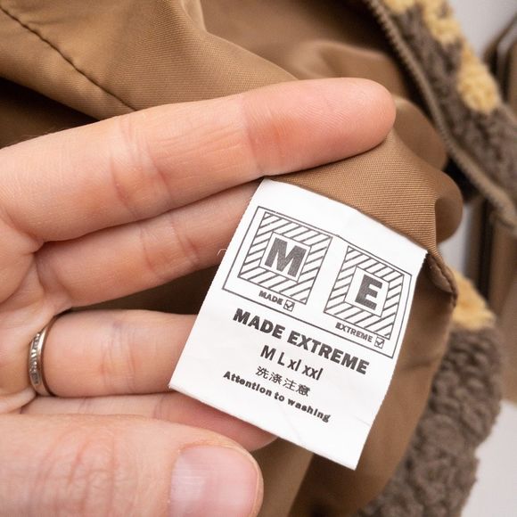 Aelfric Eden Teddy Bear Print Sherpa Hoodie Jacket Size Small - Picture 8 of 11